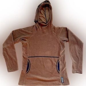 Melanzana Womens XS Brown Microgrid Fleece Hoodie
